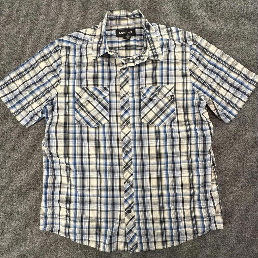 Marmot Men's Casual‎ Short Sleeve Plaid Shirt XL #342